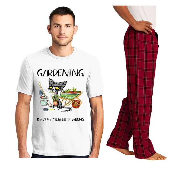 Christmas Gardening Because Murder Is Wrong Farmer Mom Pajama Set