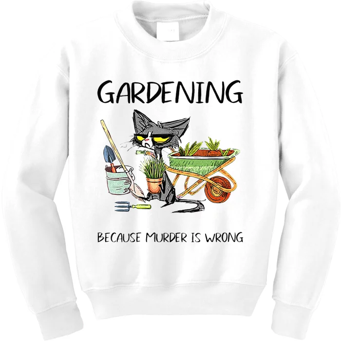 Christmas Gardening Because Murder Is Wrong Farmer Mom Kids Sweatshirt