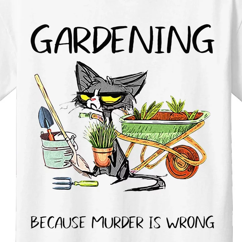 Christmas Gardening Because Murder Is Wrong Farmer Mom Kids T-Shirt