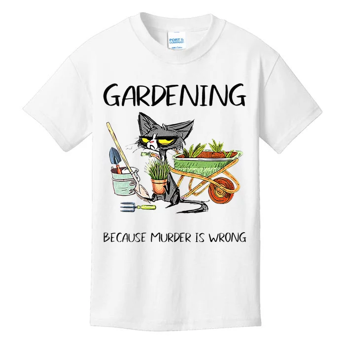 Christmas Gardening Because Murder Is Wrong Farmer Mom Kids T-Shirt