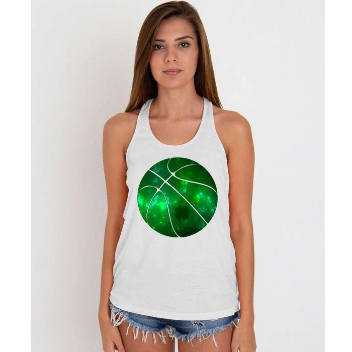 Clover Green Basketball Lover Women's Knotted Racerback Tank