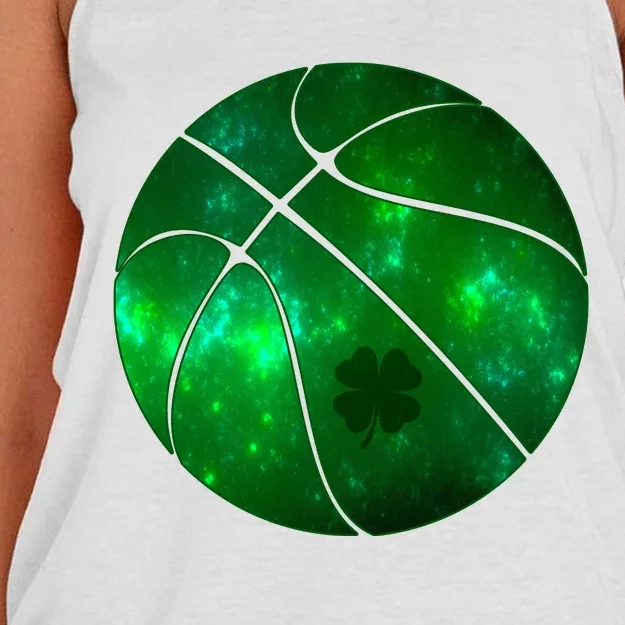 Clover Green Basketball Lover Women's Knotted Racerback Tank