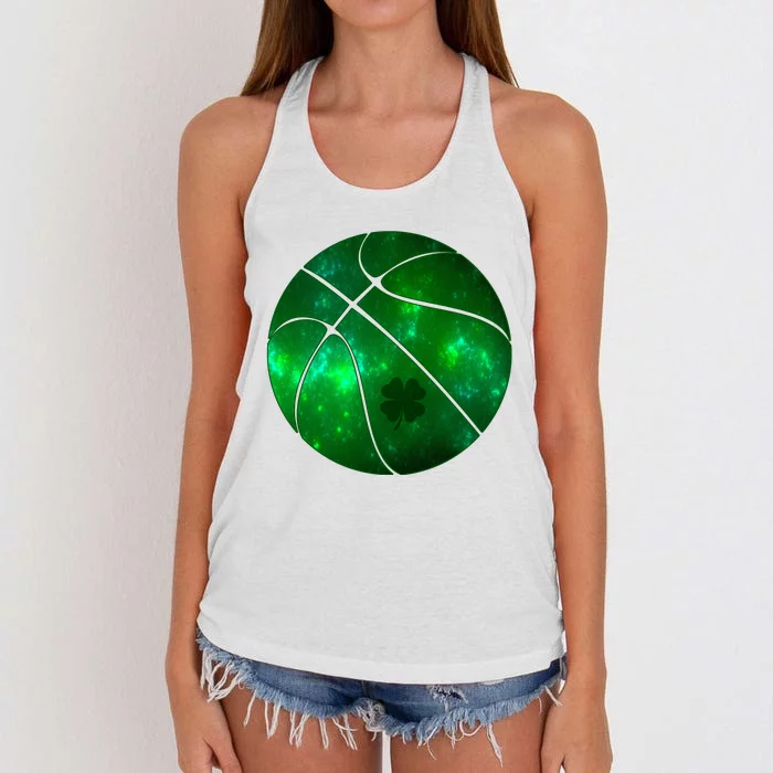 Clover Green Basketball Lover Women's Knotted Racerback Tank