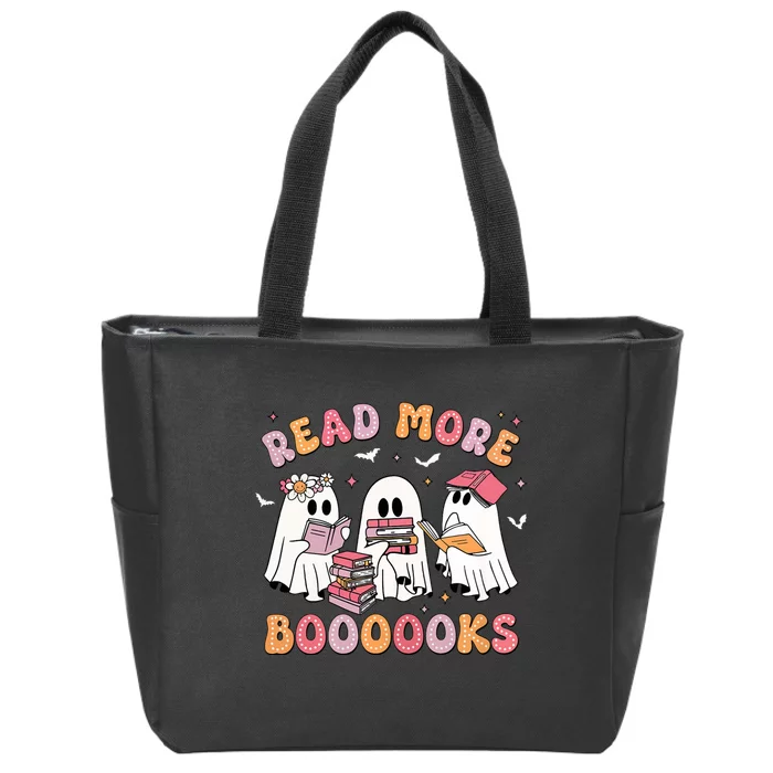 Cute Ghost Book Read More Books Funny Teachers Halloween Zip Tote Bag