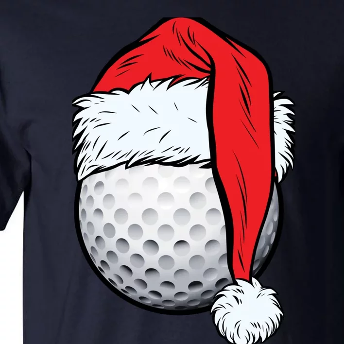 Christmas Golf Ball Santa Hat Funny Sport Xmas Tall T-Shirt