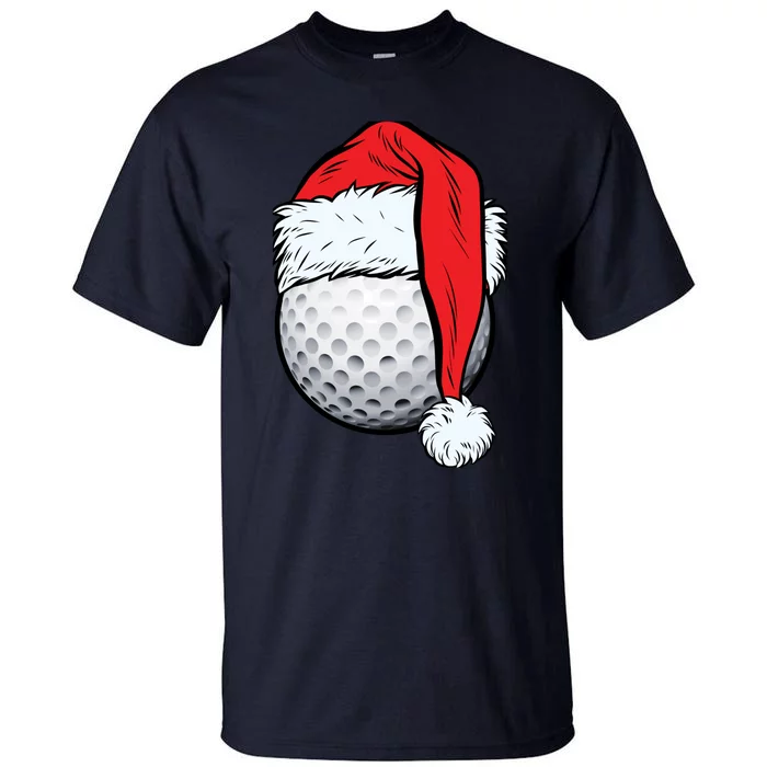 Christmas Golf Ball Santa Hat Funny Sport Xmas Tall T-Shirt