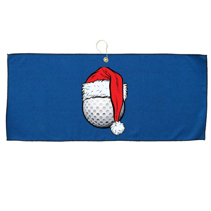 Christmas Golf Ball Santa Hat Funny Sport Xmas Large Microfiber Waffle Golf Towel