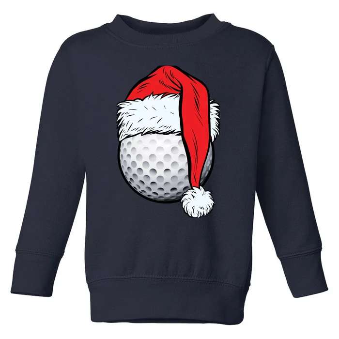 Christmas Golf Ball Santa Hat Funny Sport Xmas Toddler Sweatshirt