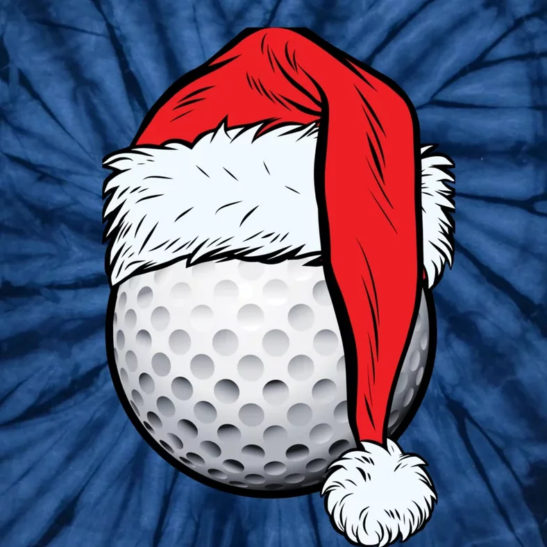 Christmas Golf Ball Santa Hat Funny Sport Xmas Tie-Dye T-Shirt