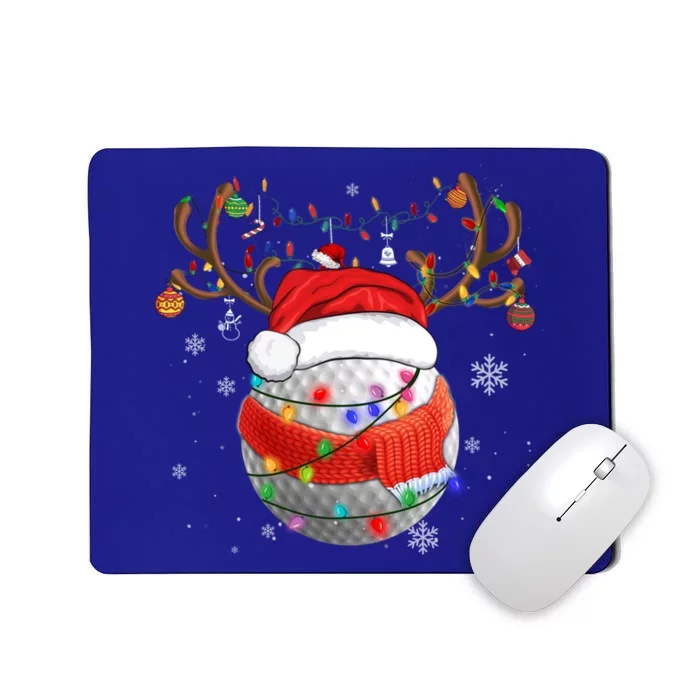 Christmas Golf Ball Santa Hat Funny Xmas Pajama Matching Cool Gift Mousepad