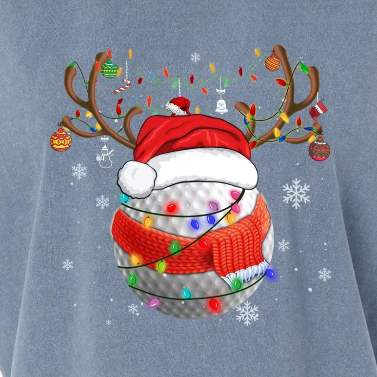 Christmas Golf Ball Santa Hat Funny Xmas Pajama Matching Cool Gift Garment-Dyed Women's Muscle Tee