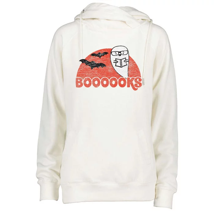 Cute Ghost Boooooks School Librarian Or Teacher Halloween Womens Funnel Neck Pullover Hood