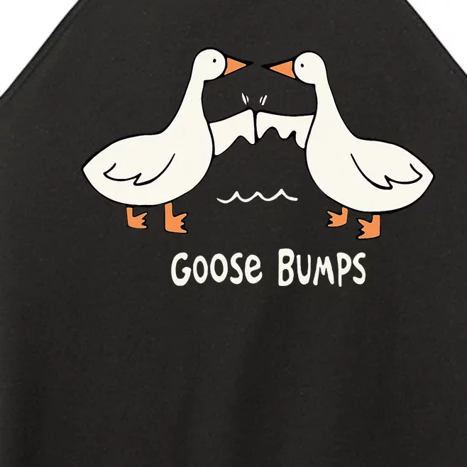 Cute Goose Bumps Funny Animal Pun Lover Women’s Perfect Tri Rocker Tank