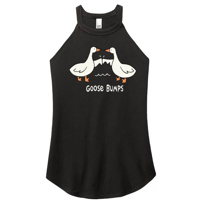 Cute Goose Bumps Funny Animal Pun Lover Women’s Perfect Tri Rocker Tank