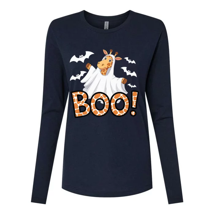 Cute Giraffe Boo Halloween Costume Zoo Lover Happy Halloween Custome Womens Cotton Relaxed Long Sleeve T-Shirt