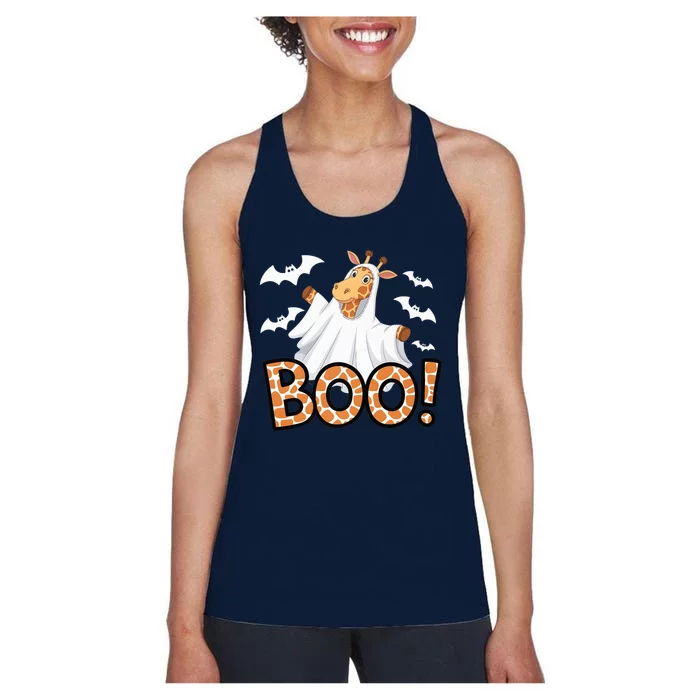 Cute Giraffe Boo Halloween Costume Zoo Lover Happy Halloween Custome Women's Racerback Tank