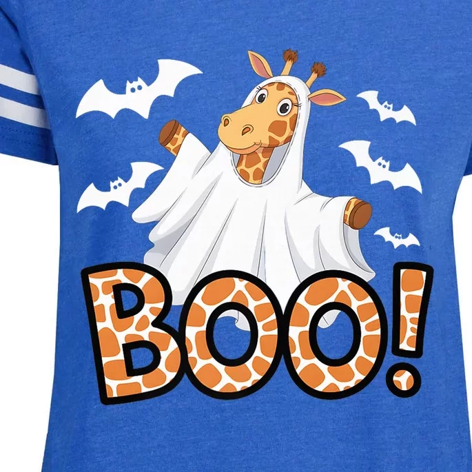 Cute Giraffe Boo Halloween Costume Zoo Lover Happy Halloween Custome Enza Ladies Jersey Football T-Shirt