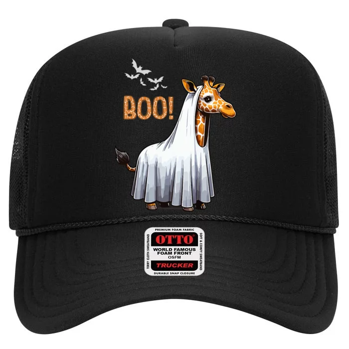 Cute Giraffe Boo Halloween Costume Zoo Lover High Crown Mesh Trucker Hat