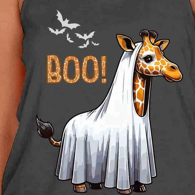 Cute Giraffe Boo Halloween Costume Zoo Lover Women's Knotted Racerback Tank