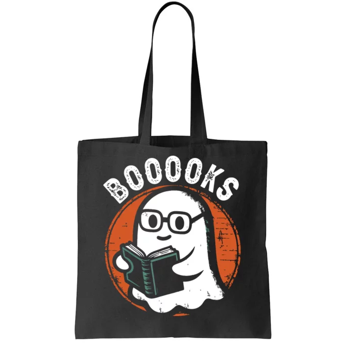 Cute Ghost Book Reading Books Lover Retro Halloween Teacher Tote Bag