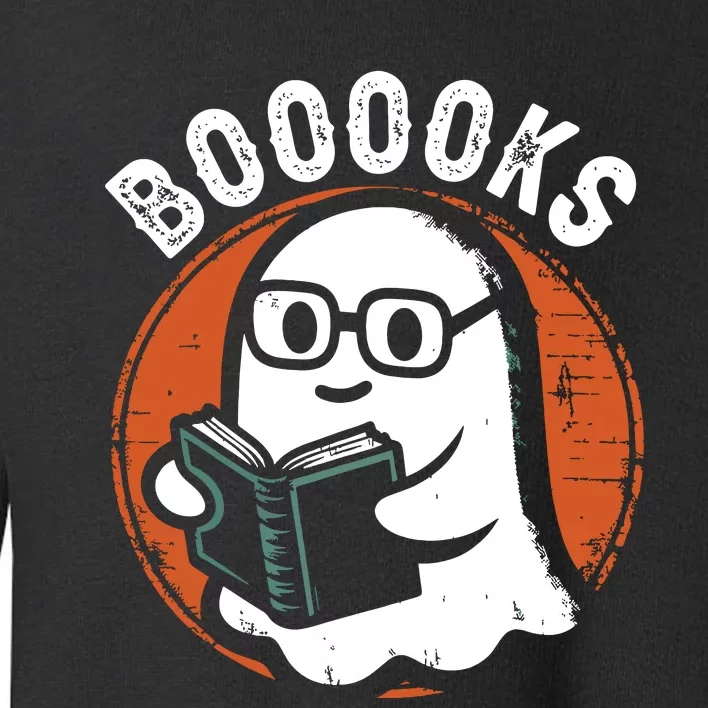 Cute Ghost Book Reading Books Lover Retro Halloween Teacher Toddler Sweatshirt