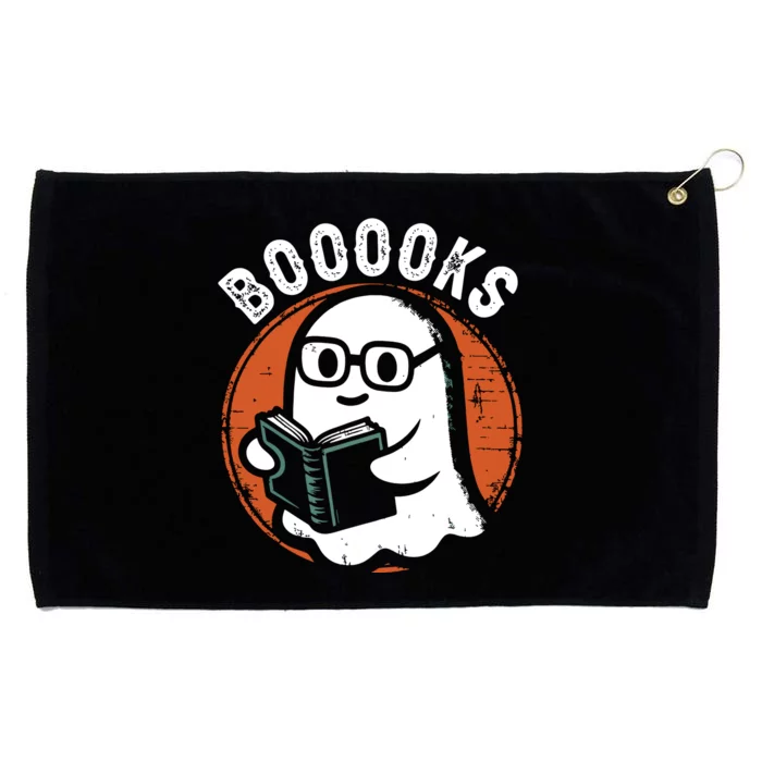 Cute Ghost Book Reading Books Lover Retro Halloween Teacher Grommeted Golf Towel