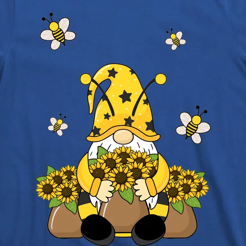 Cute Gnome Bee Summer Gnome Sunflower Basket Gnome Gift T-Shirt