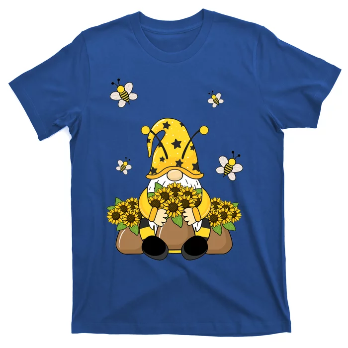 Cute Gnome Bee Summer Gnome Sunflower Basket Gnome Gift T-Shirt