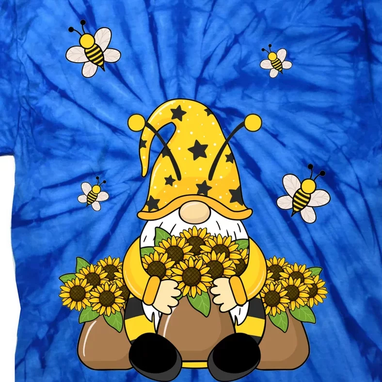 Cute Gnome Bee Summer Gnome Sunflower Basket Gnome Gift Tie-Dye T-Shirt