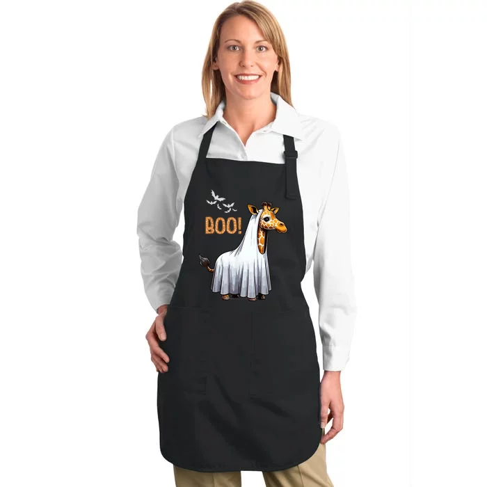 Cute Giraffe Boo Halloween Costume Zoo Lover Full-Length Apron With Pocket