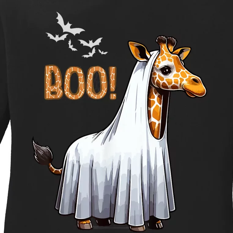 Cute Giraffe Boo Halloween Costume Zoo Lover Ladies Long Sleeve Shirt