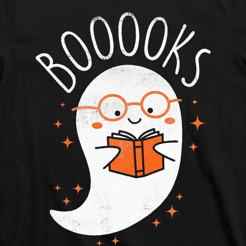 Cute Ghost Book Reading Halloween Teacher Top T-Shirt