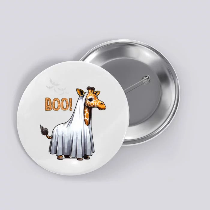 Cute Giraffe Boo Halloween Costume Zoo Lover Button