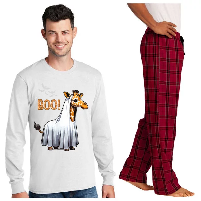 Cute Giraffe Boo Halloween Costume Zoo Lover Long Sleeve Pajama Set