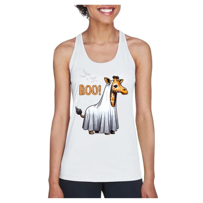 Cute Giraffe Boo Halloween Costume Zoo Lover Women's Racerback Tank