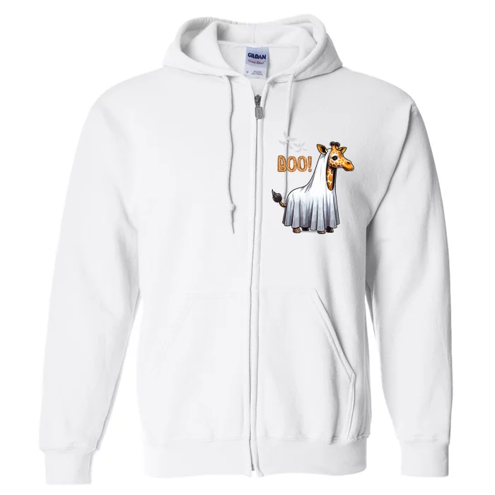 Cute Giraffe Boo Halloween Costume Zoo Lover Full Zip Hoodie