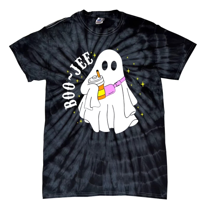 Cute Ghost Boujee BooJee Halloween Spooky Season Gift Tie-Dye T-Shirt