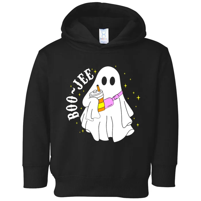 Cute Ghost Boujee BooJee Halloween Spooky Season Gift Toddler Hoodie