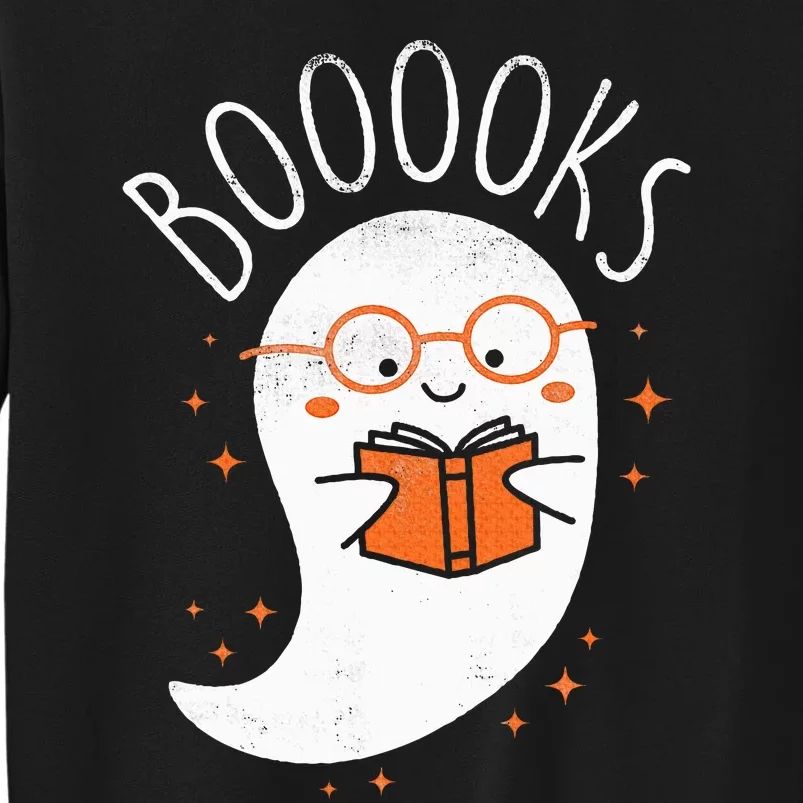 Cute Ghost Book Reading Halloween Teacher Top Tall Sweatshirt