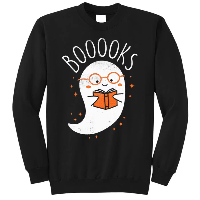 Cute Ghost Book Reading Halloween Teacher Top Tall Sweatshirt