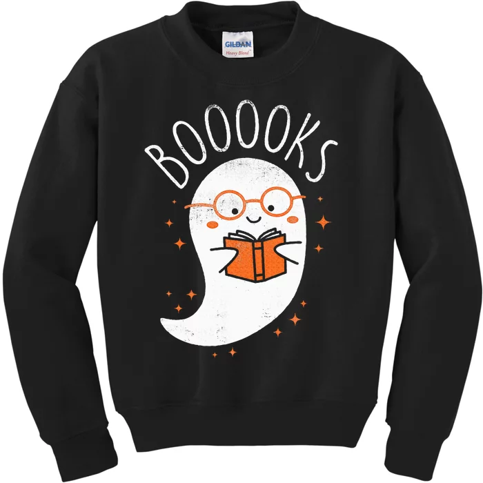 Cute Ghost Book Reading Halloween Teacher Top Kids Sweatshirt