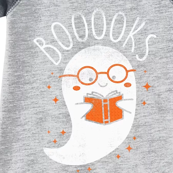 Cute Ghost Book Reading Halloween Teacher Top Infant Baby Jersey Bodysuit