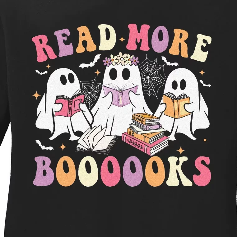 Cute Ghost Book Read More Books Funny Teachers Halloweengift Ladies Long Sleeve Shirt