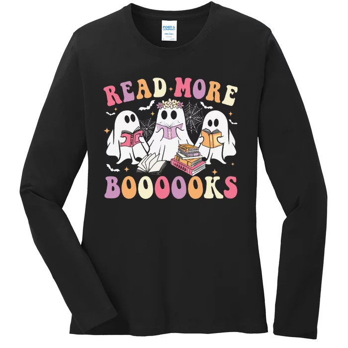 Cute Ghost Book Read More Books Funny Teachers Halloweengift Ladies Long Sleeve Shirt