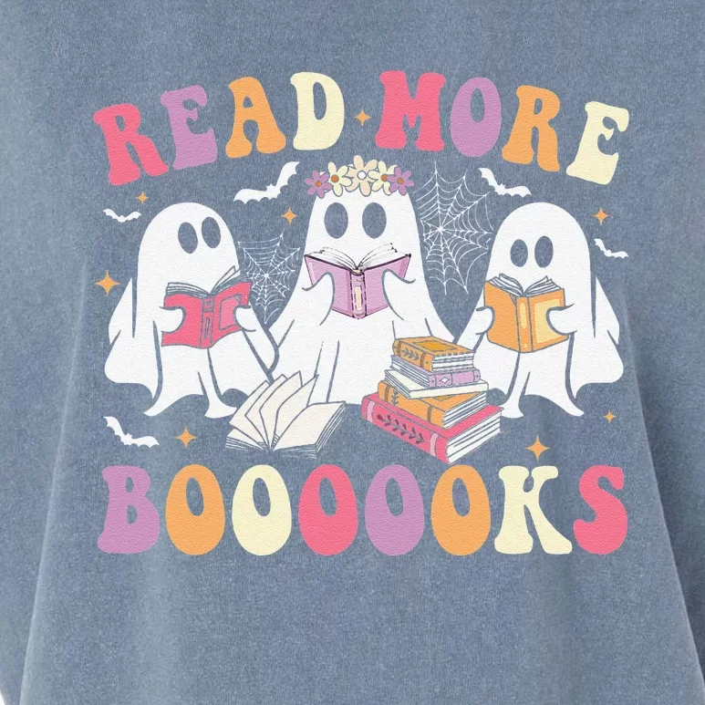 Cute Ghost Book Read More Books Funny Teachers Halloweengift Garment-Dyed Women's Muscle Tee