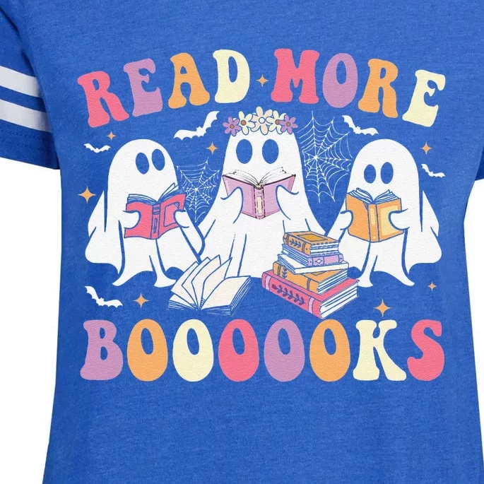 Cute Ghost Book Read More Books Funny Teachers Halloweengift Enza Ladies Jersey Football T-Shirt