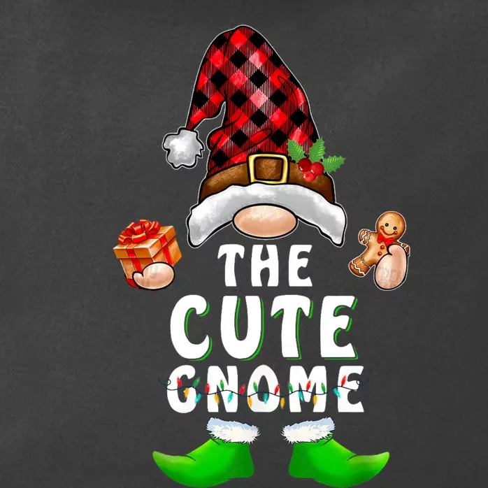 Cute Gnome Buffalo Plaid Matching Family Christmas Pajama Zip Tote Bag