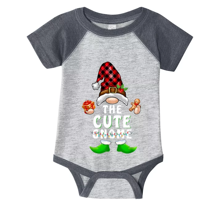 Cute Gnome Buffalo Plaid Matching Family Christmas Pajama Infant Baby Jersey Bodysuit