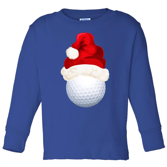 Christmas Golf Ball Santa Hat Funny Xmas Game Sport Funny Gift Toddler Long Sleeve Shirt