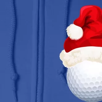 Christmas Golf Ball Santa Hat Funny Xmas Game Sport Funny Gift Full Zip Hoodie